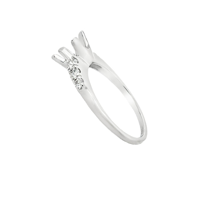 Diamond Accented Platinum Setting Ring 0.21CT