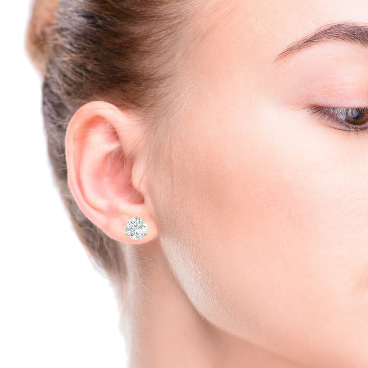 Diamond Studs 14K Yellow Gold 3.09CTW