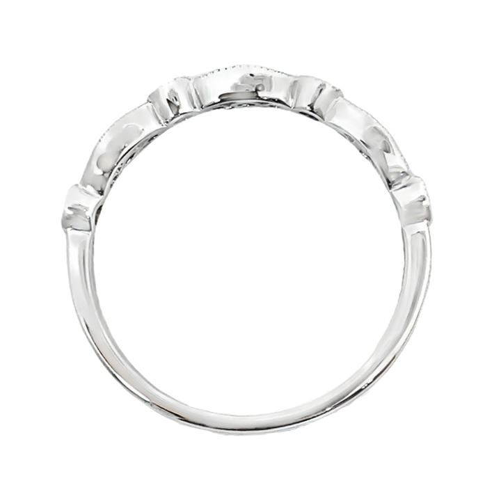 Emerald Diamond Alternating Band 14K White Gold .15CT