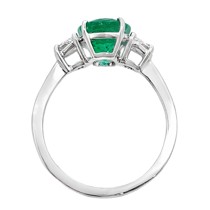 Oval Emerald Diamond Ring Platinum 3.94CT GIA
