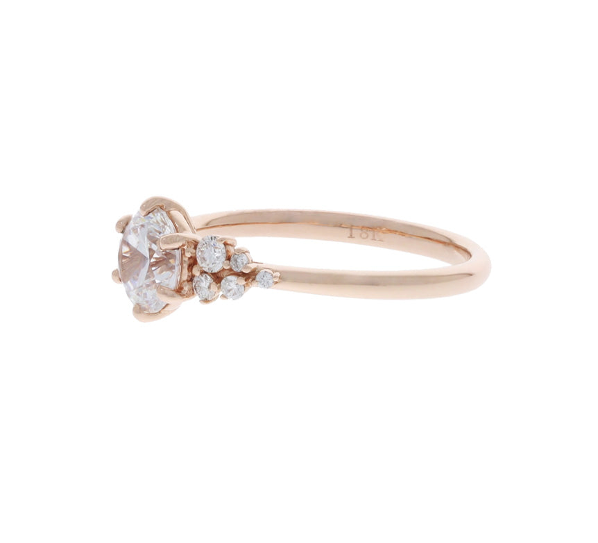 Engagement Ring Setting Cubic Zirconia 18K Rose Gold