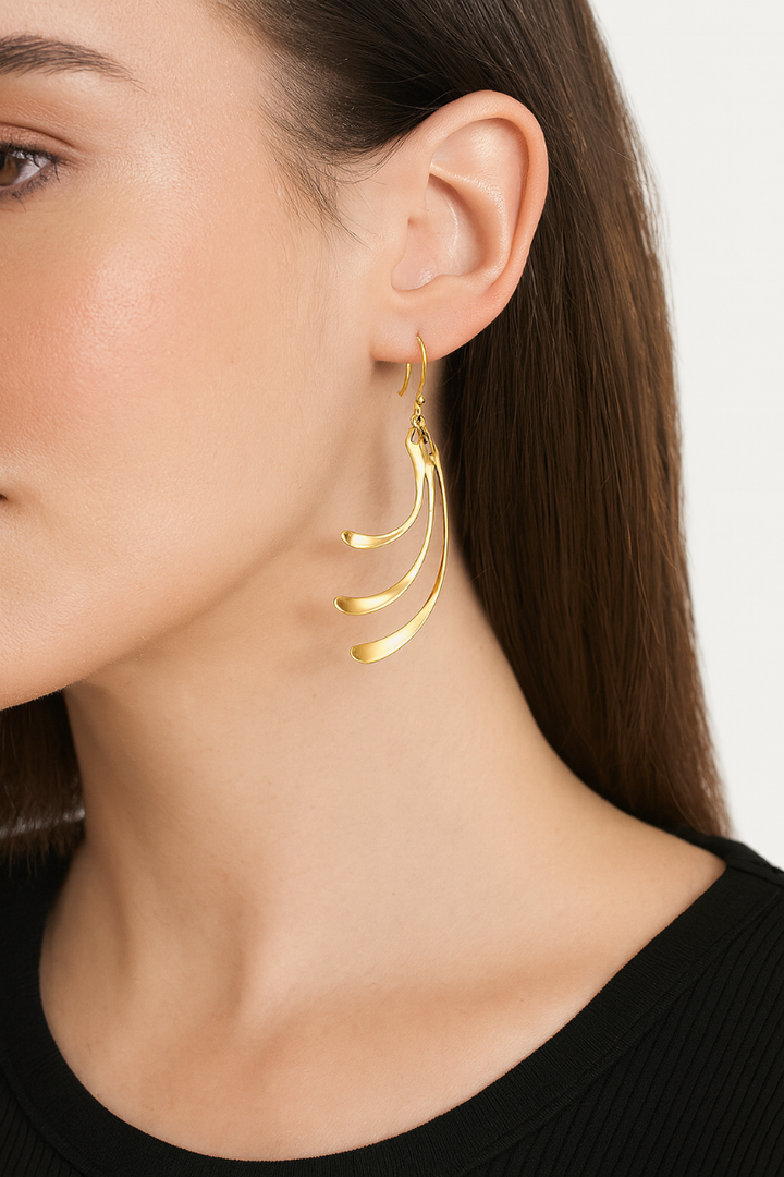 FreeForm Dangle Earrings 14K Yellow Gold
