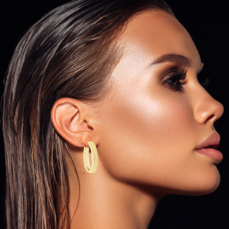 Hollow Hoops 6mm 14K Yellow Gold