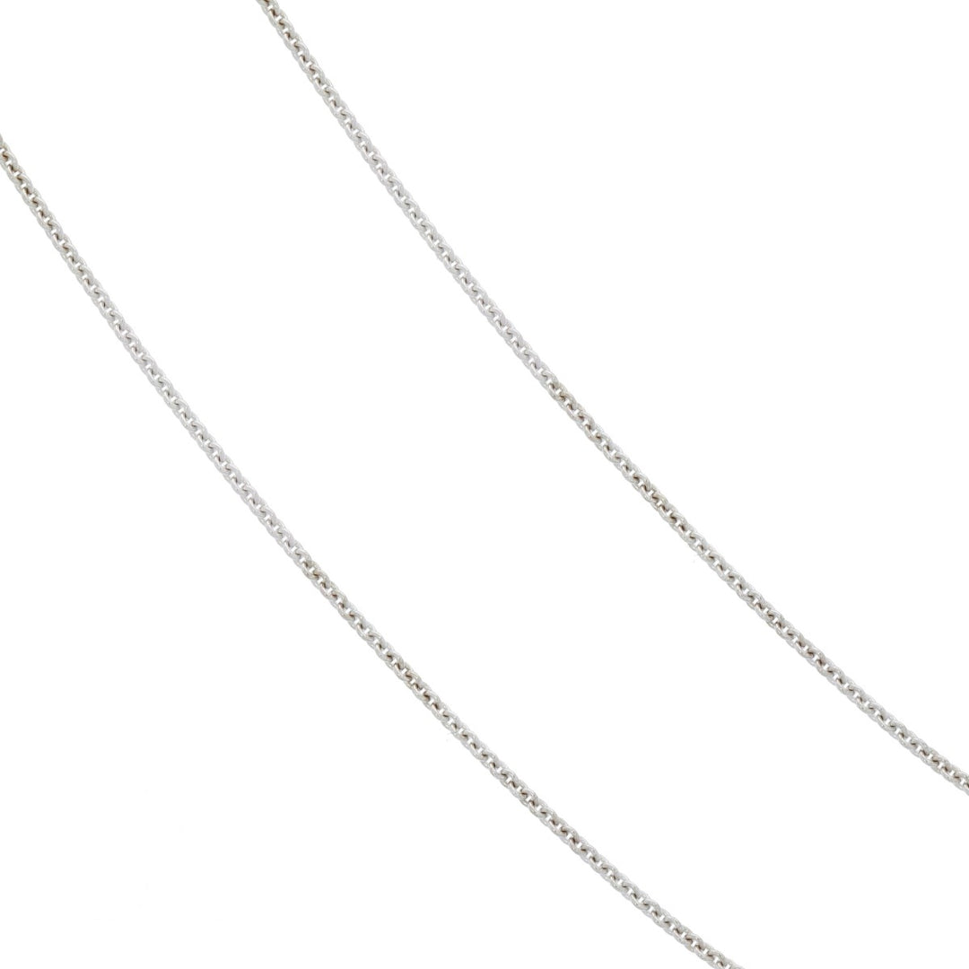 Sapphire Filigree Necklace 14K White Gold