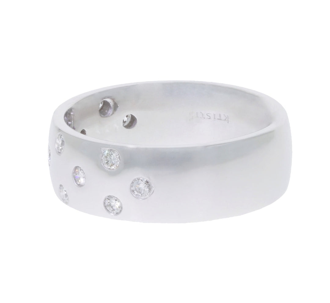 Diamond Inset Band 14K White Gold .65 CTW