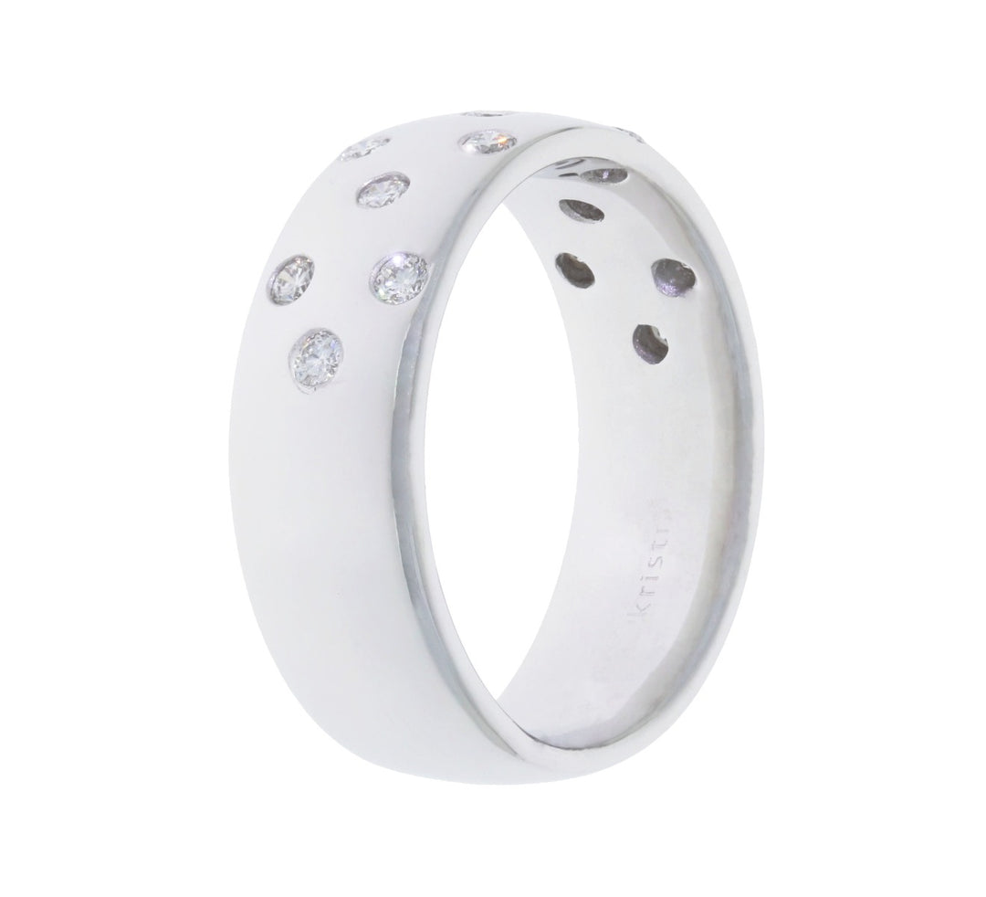 Diamond Inset Band 14K White Gold .65 CTW