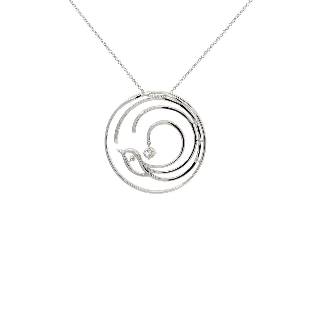 Diamond Circle Necklace 18K White Gold 1.32CTW