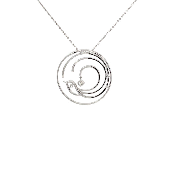 Diamond Circle Necklace 18K White Gold 1.32CTW