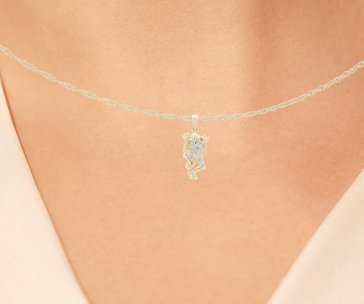 Frog Diamond Pendant 10K Yellow Gold