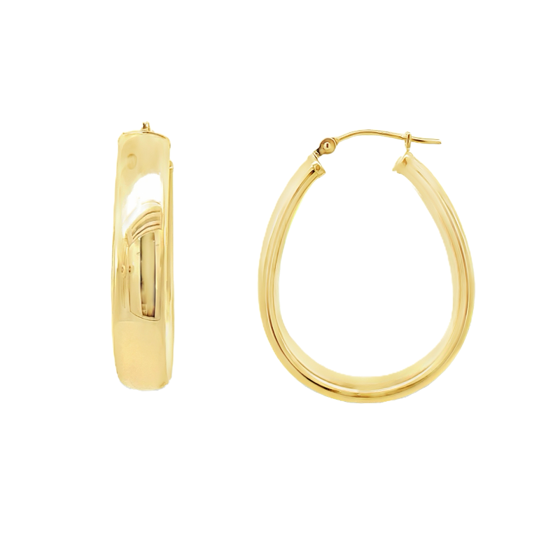 Hollow Hoops 6mm 14K Yellow Gold