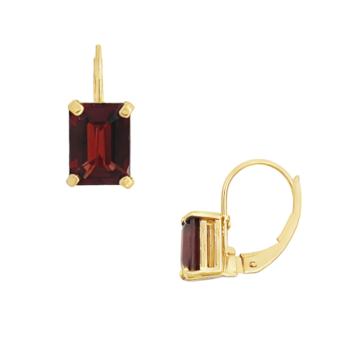 Garnet Earrings 14K Yellow Gold 2.20CTW