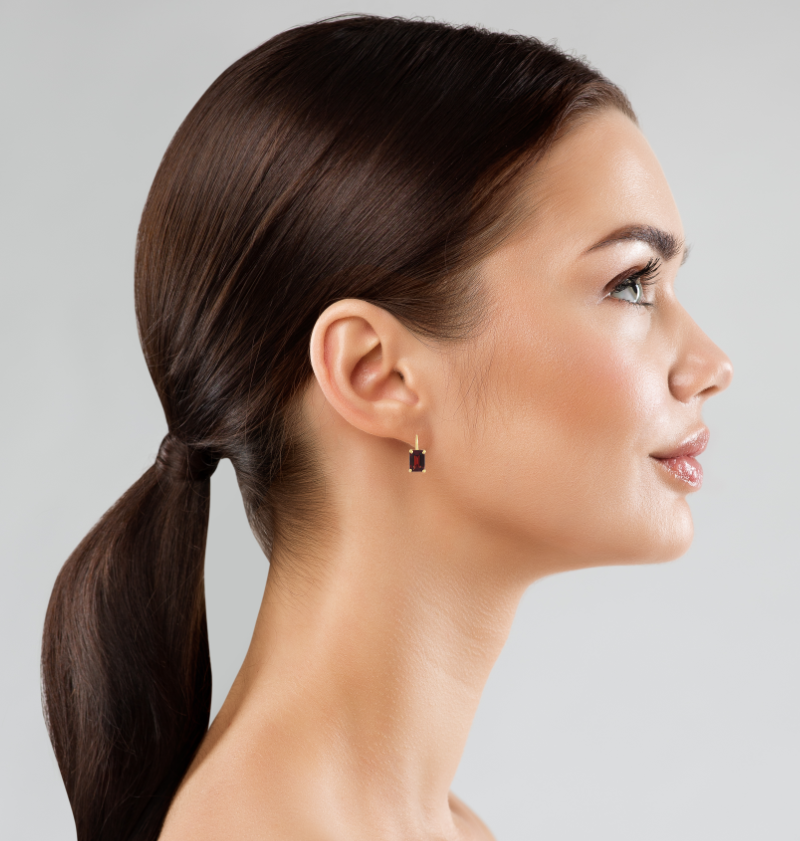 Garnet Earrings 14K Yellow Gold 2.20CTW