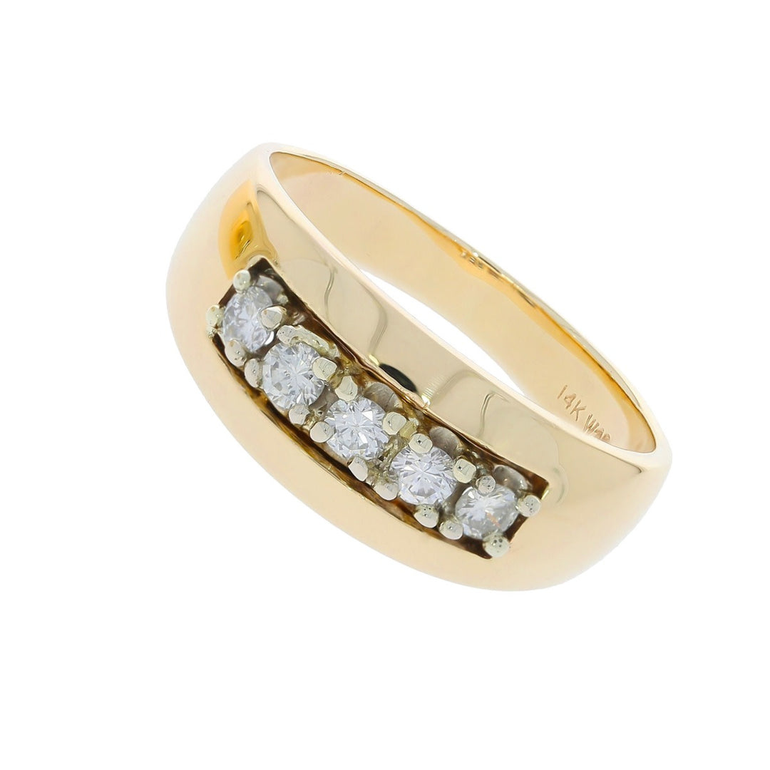 Diamond Wedding Band 14K Yellow Gold .55CTW