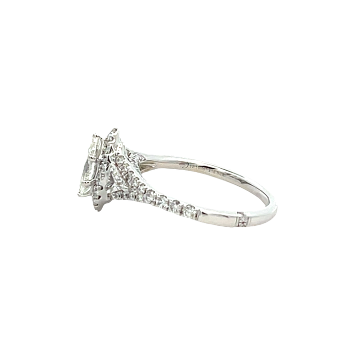 Marquise Halo Engagement Ring 18K White Gold 1.47CTW