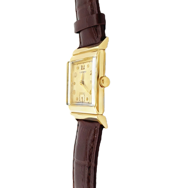 Vintage Hamilton Watch Wesley 14K Solid Gold Tank Style