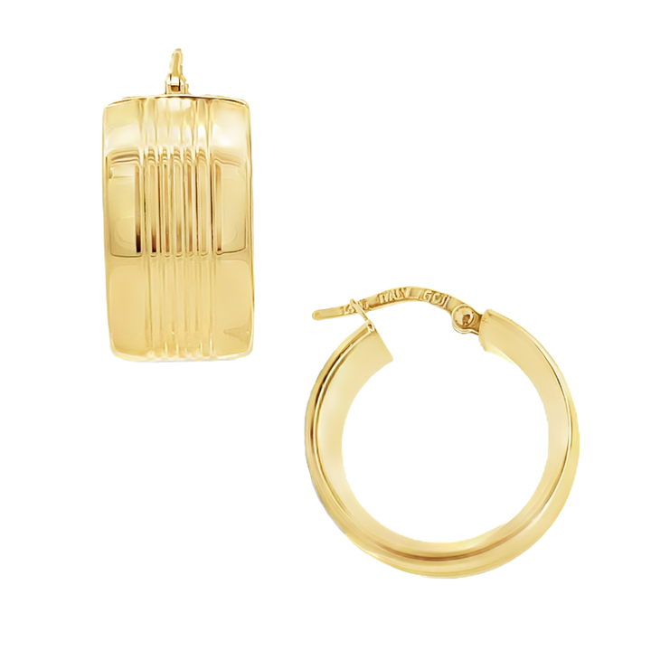 Hoop Earrings 14K Yellow Gold 20MM