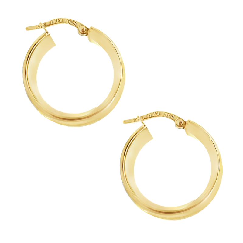 Hoop Earrings 14K Yellow Gold 20MM