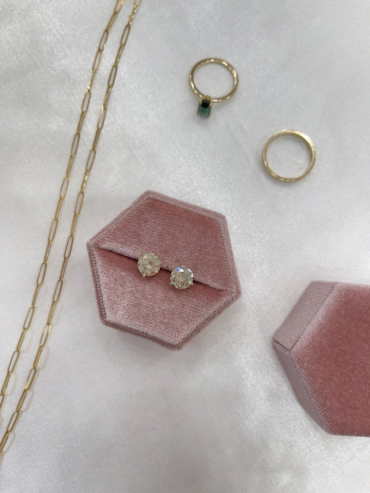 Diamond Studs 14K Yellow Gold 3.09CTW