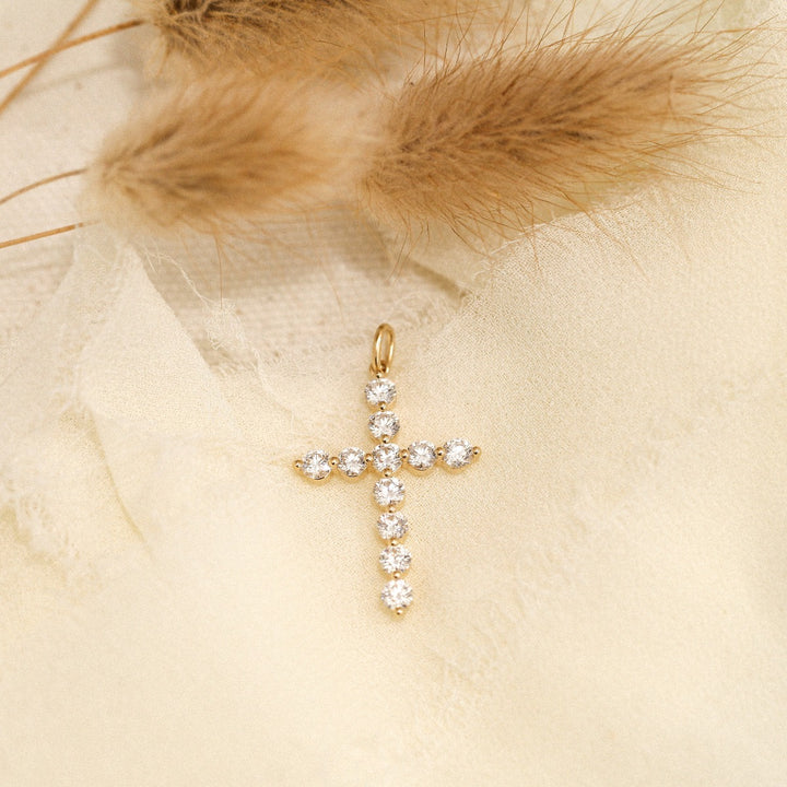 Diamond Cross Pendant 14K Yellow Gold 1.04CTW