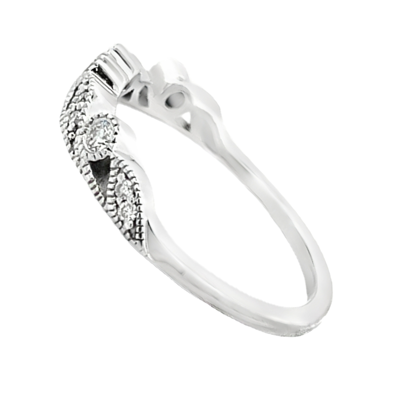 Diamond Nature Inspired Band 14K White Gold .10CTW