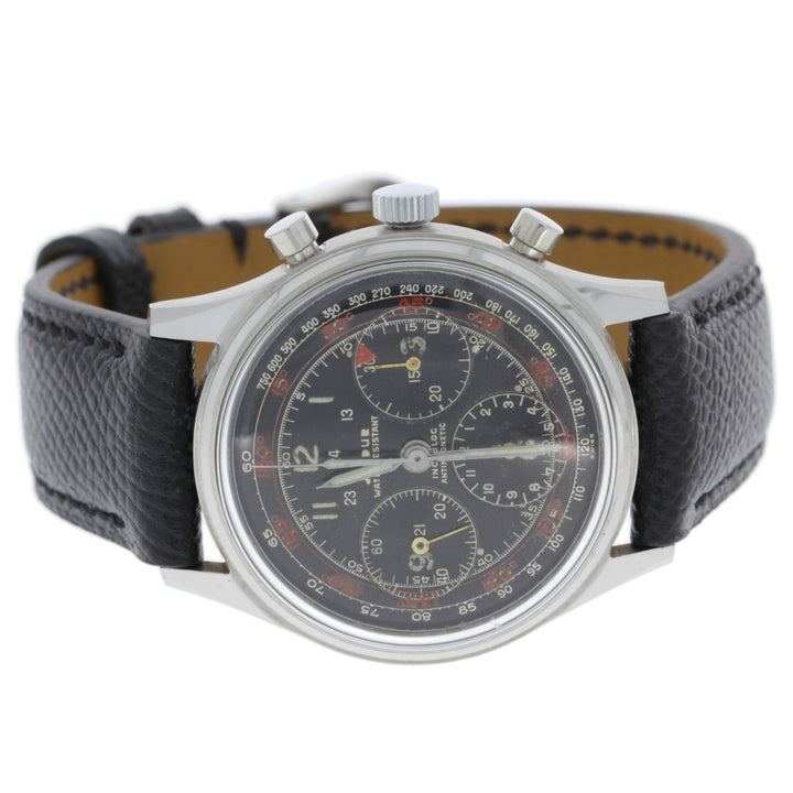 Jardur Chronograph Stainless Steel Valjoux 72 1950's 37.5MM