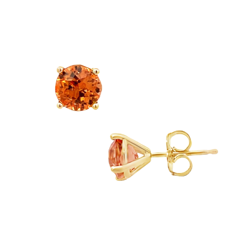 Spessartine Garnet Studs 14K Yellow Gold 2.60CTW