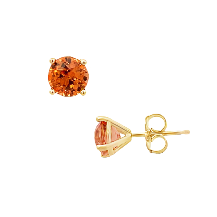 Spessartine Garnet Studs 14K Yellow Gold 2.60CTW