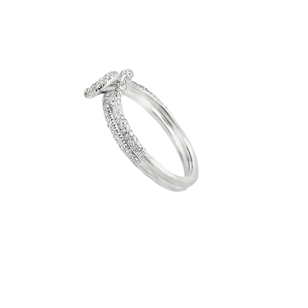 Love Knot Diamond Ring 14K White Gold .70CTW