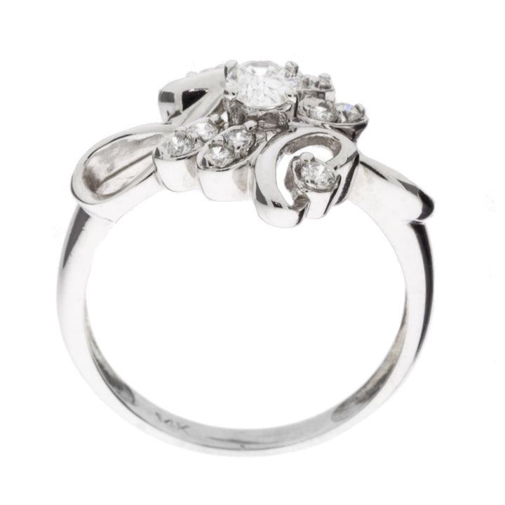 Diamond Vintage Ring 14K White Gold .25CT