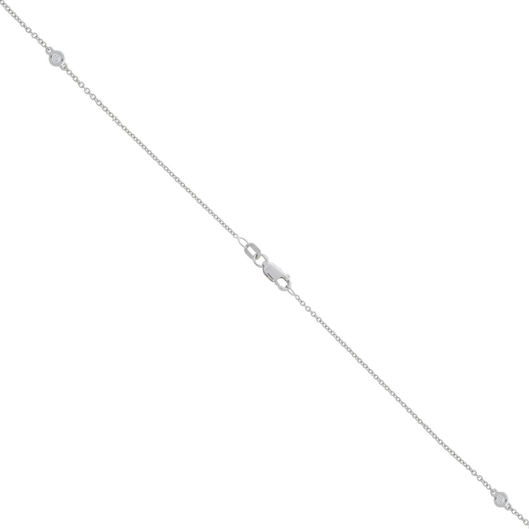Double Halo Diamond Pendant Necklace .94CTW