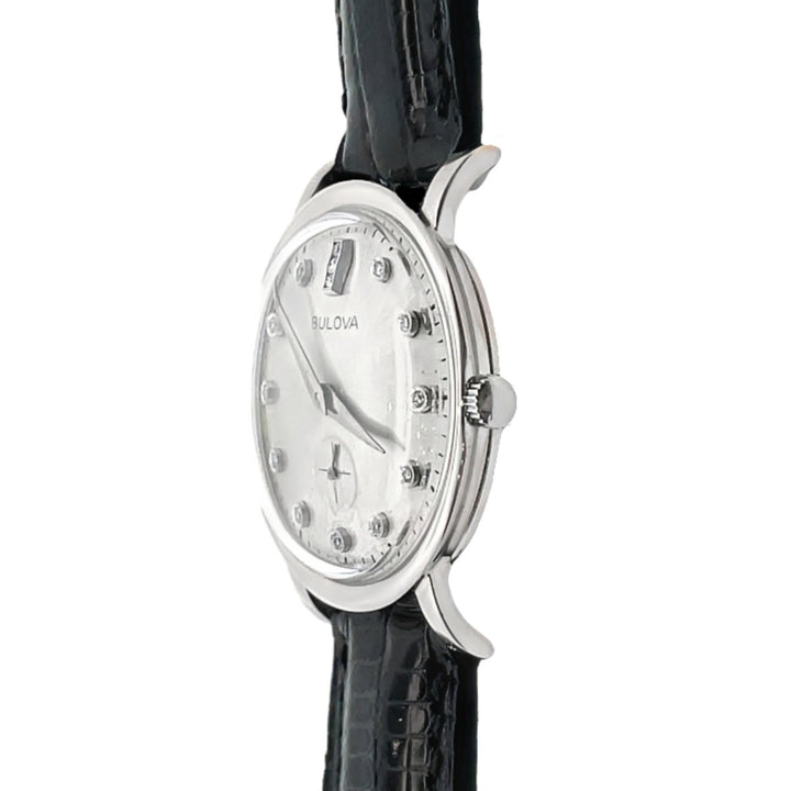 Bulova 1955 Vintage Mens 14K White Gold Diamond Watch