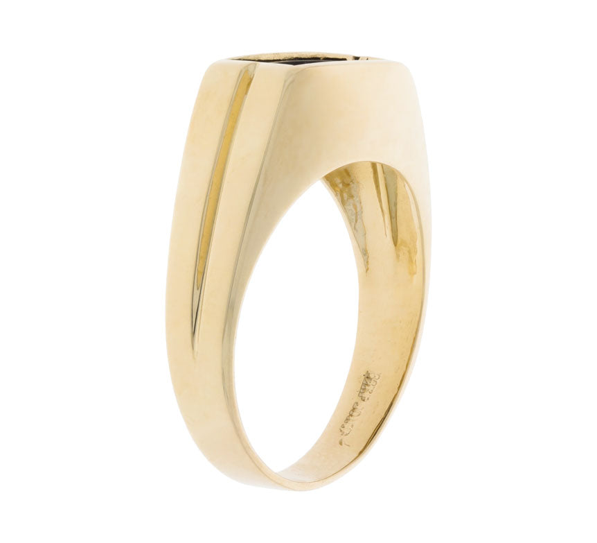 Men's Diamond Onyx Ring 14K Yellow Gold