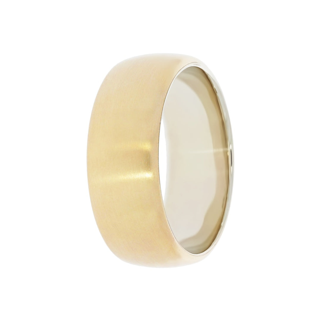 Matte Wedding Band 14K Two Tone