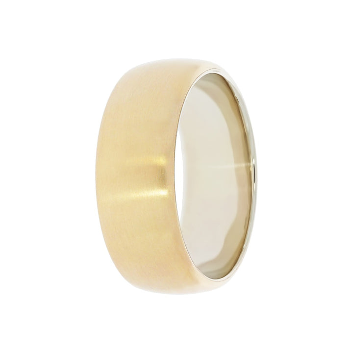 Matte Wedding Band 14K Two Tone