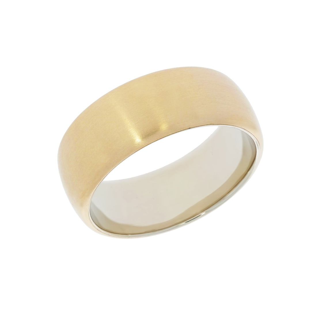 Matte Wedding Band 14K Two Tone