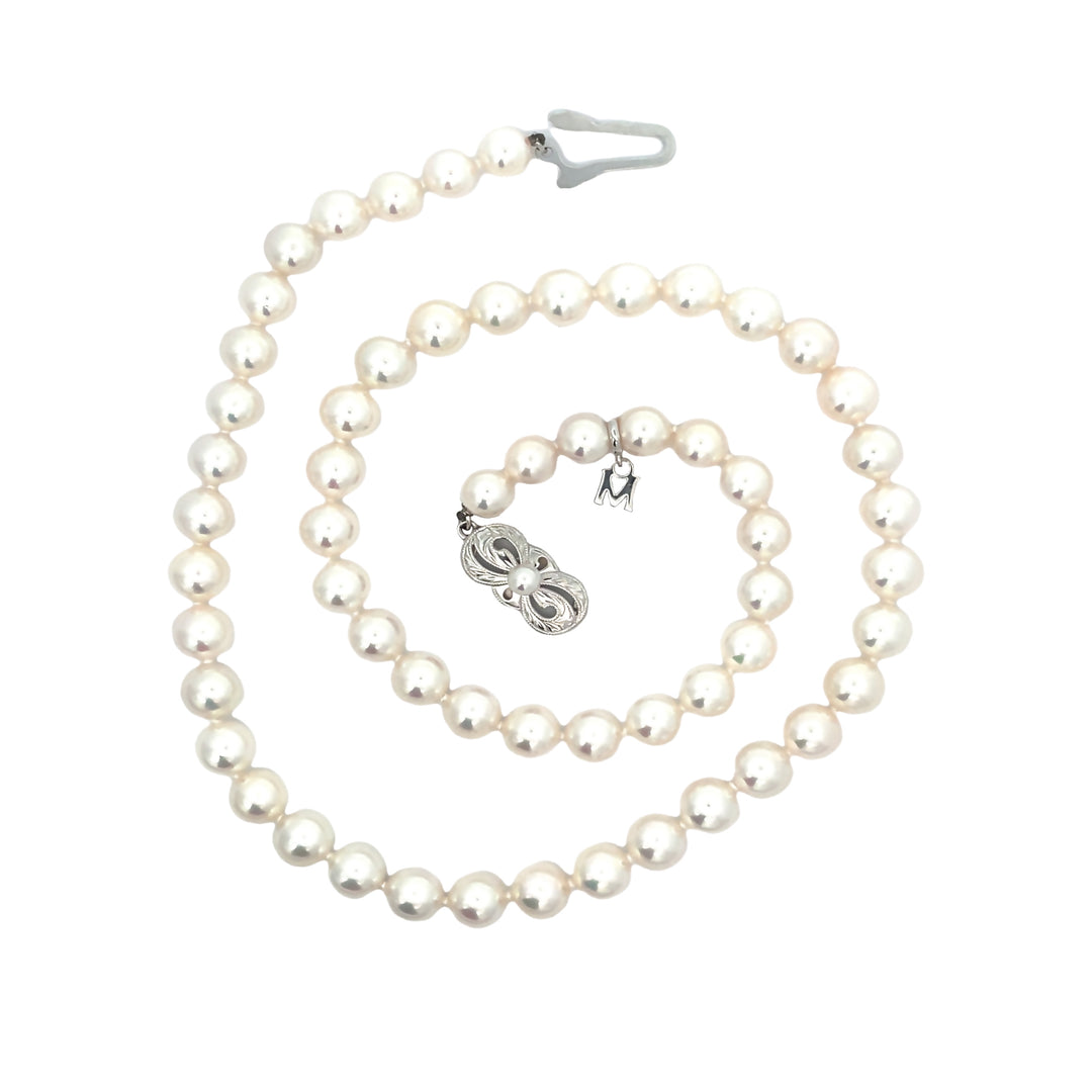 Mikimoto 6.5mm Pearl Necklace 18K White Gold