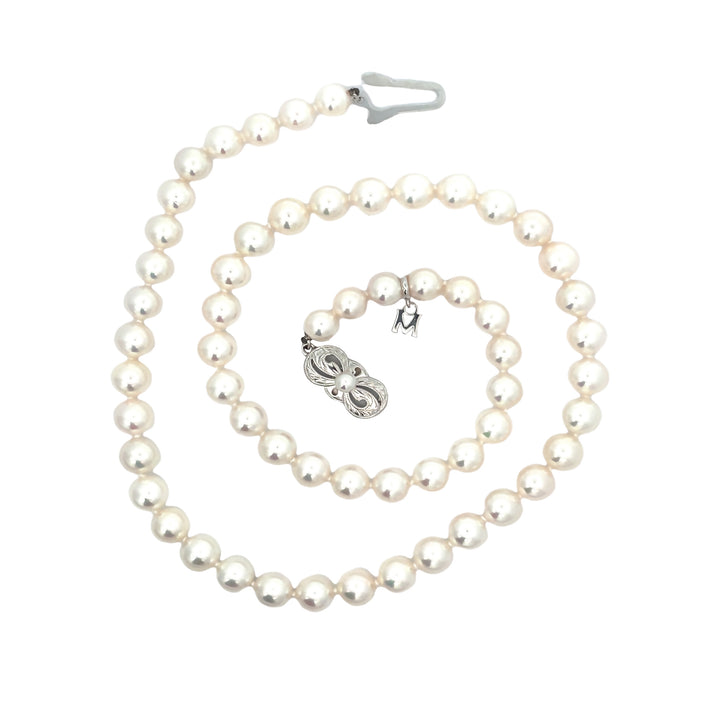 Mikimoto 6.5mm Pearl Necklace 18K White Gold