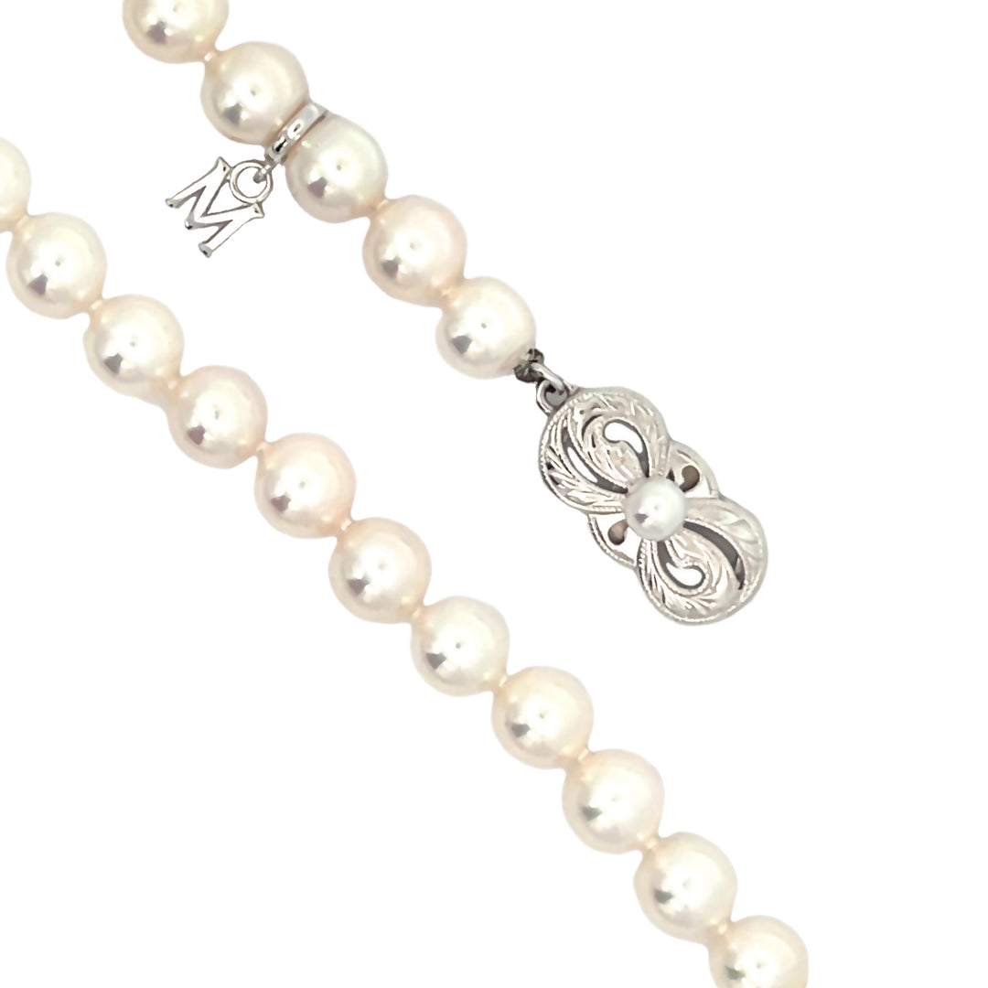 Mikimoto 6.5mm Pearl Necklace 18K White Gold
