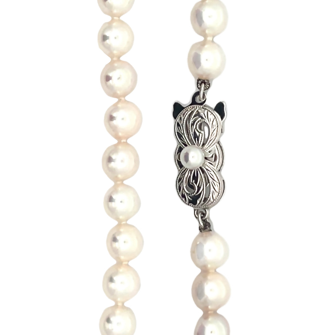 Mikimoto 6.5mm Pearl Necklace 18K White Gold