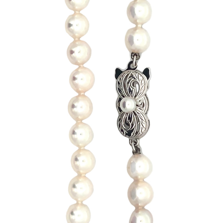 Mikimoto 6.5mm Pearl Necklace 18K White Gold