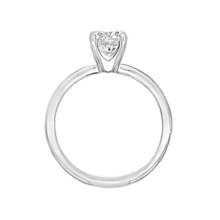 Old European Cut Diamond Solitaire Engagement Ring 14K White Gold 1.21CT