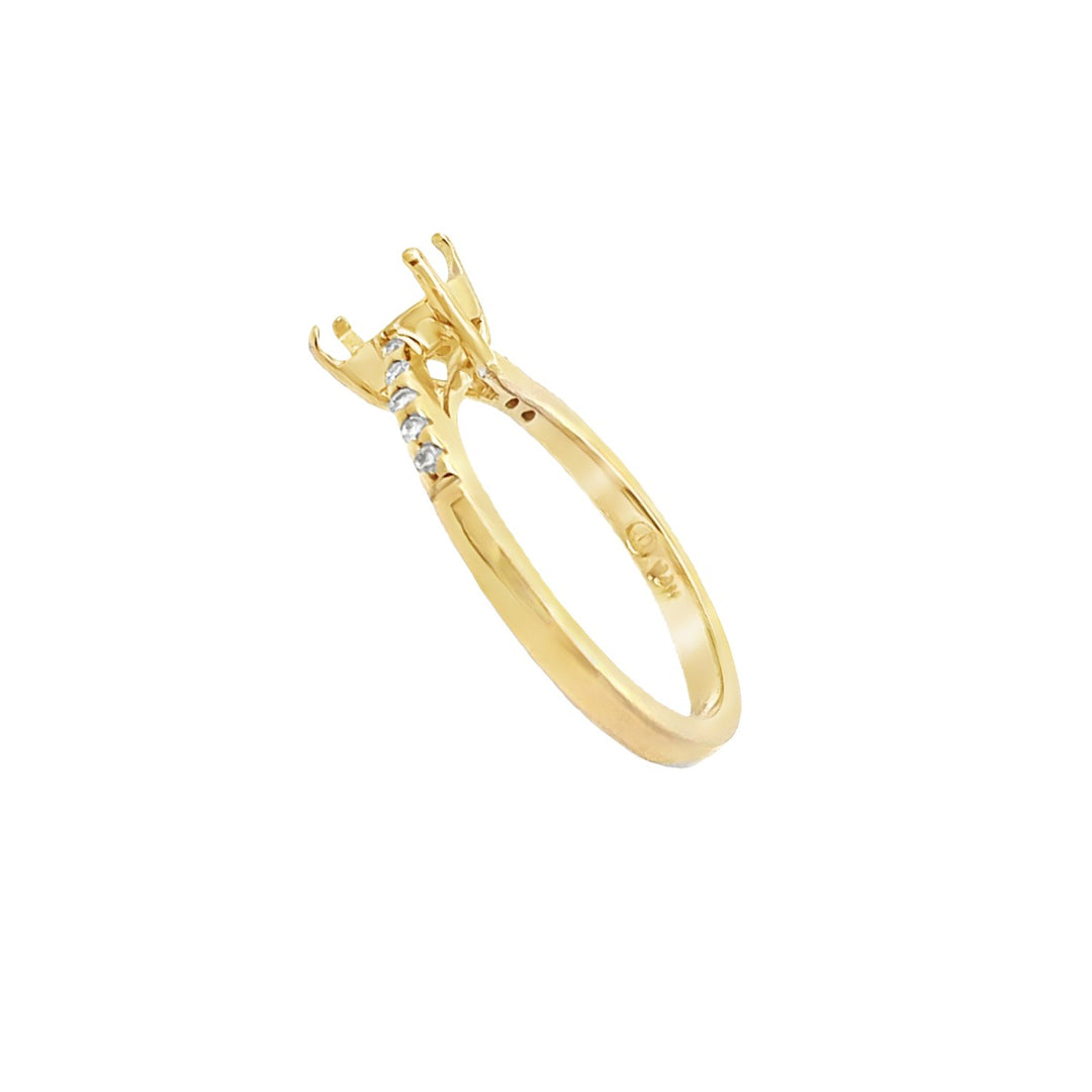 Oval Diamond Engagement Ring Setting 14K Yellow Gold