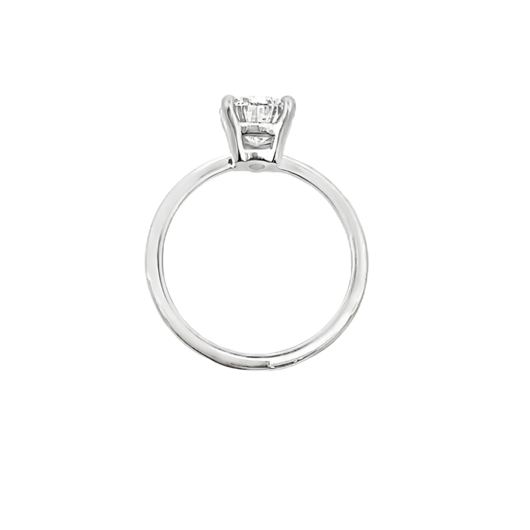 Lab Grown Diamond Pear Solitaire Engagement Ring 14K White Gold 1.86CT