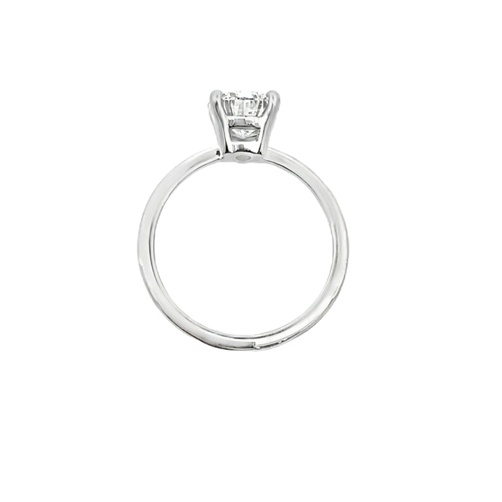 Lab Grown Diamond Pear Solitaire Engagement Ring 14K White Gold 1.86CT