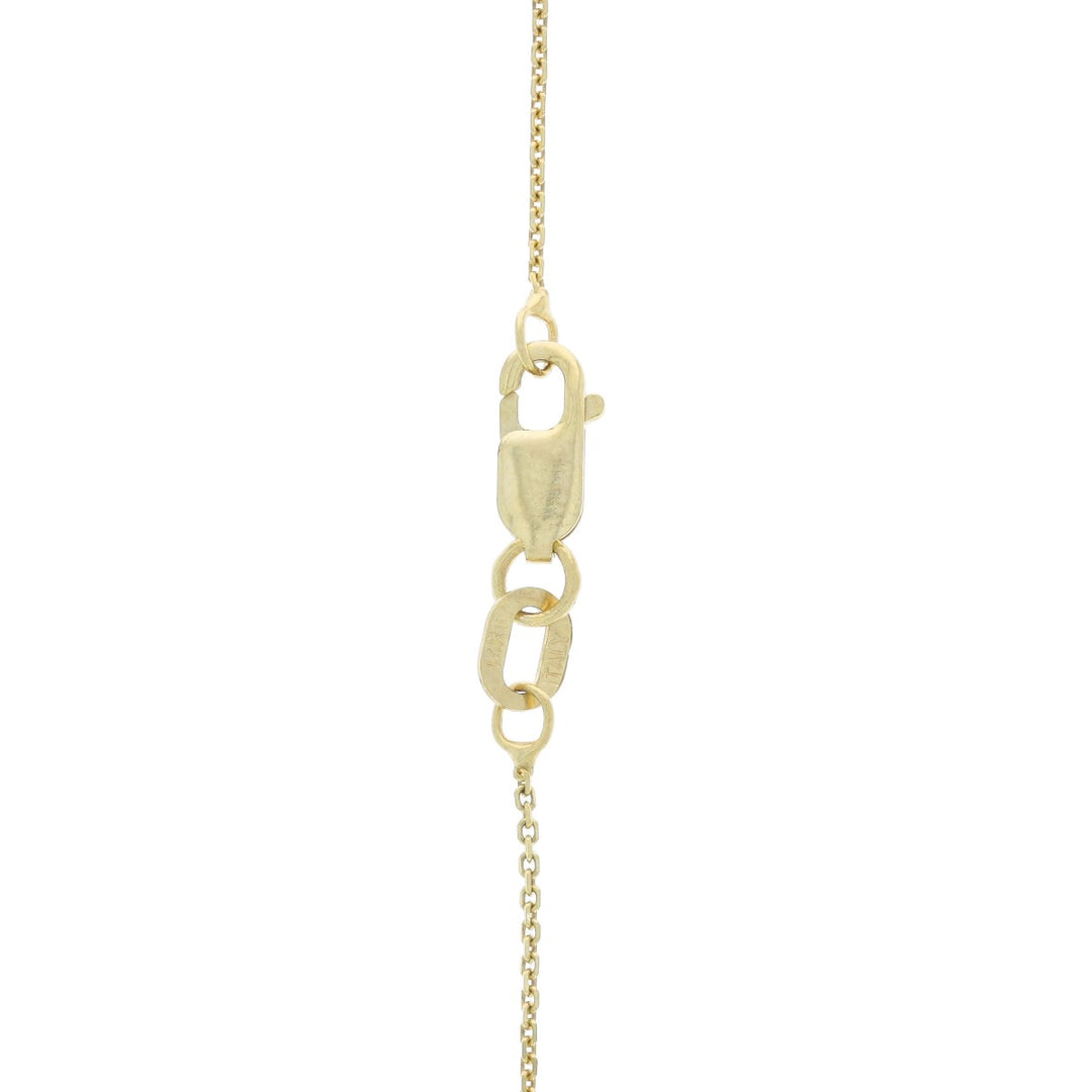 Pearl Garnet Halo Floating Necklace 14K Yellow Gold