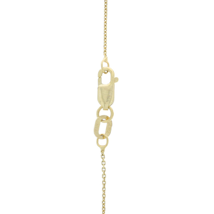 Pearl Garnet Halo Floating Necklace 14K Yellow Gold