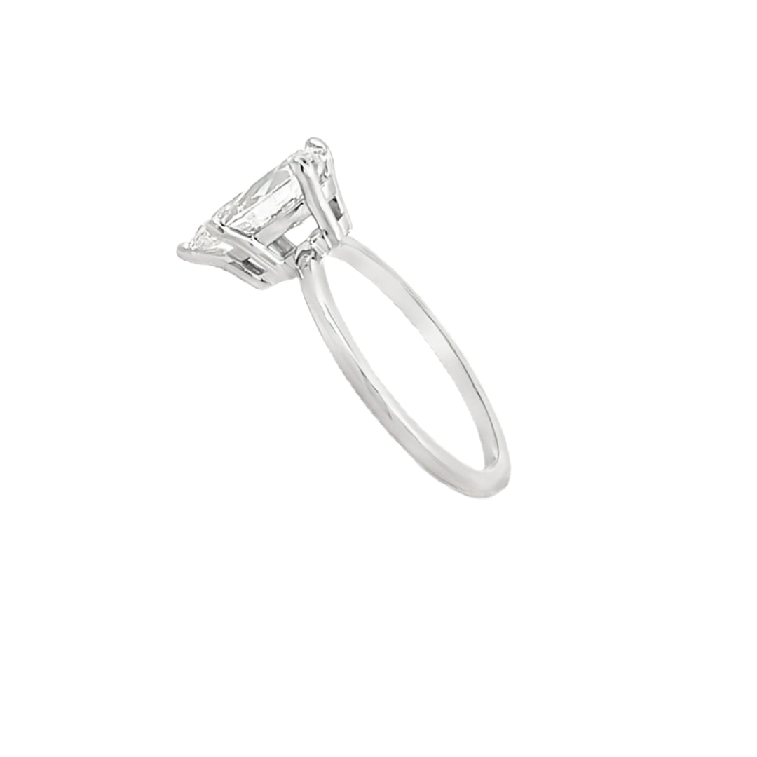 Lab Grown Diamond Pear Solitaire Engagement Ring 14K White Gold 1.86CT