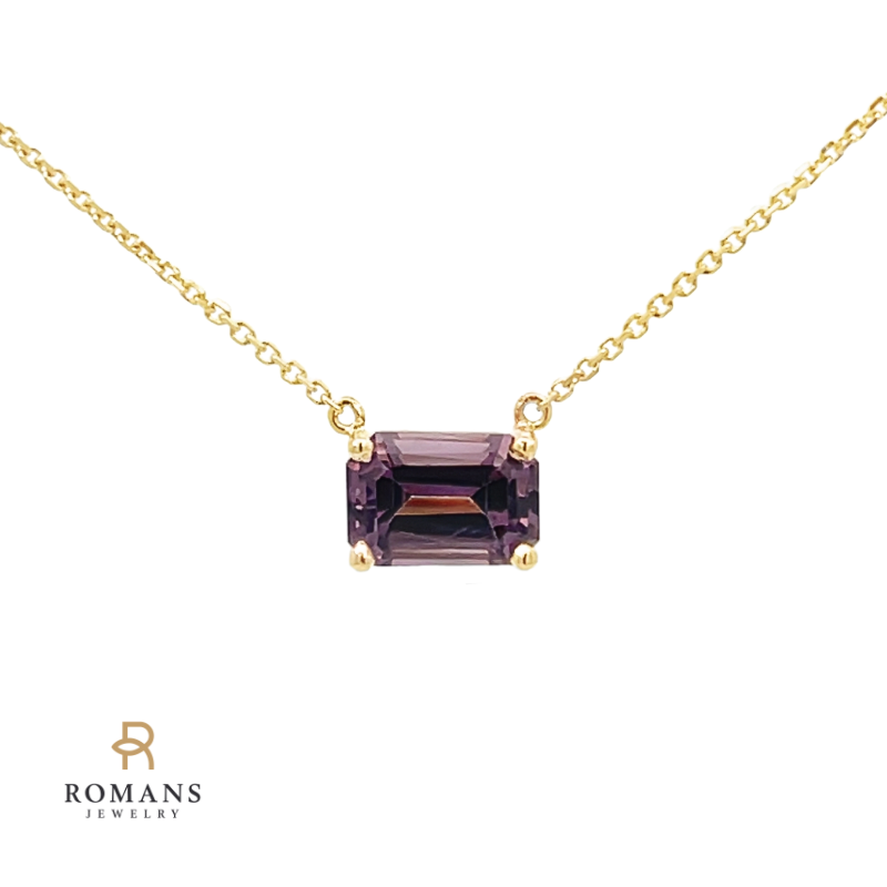 Amethyst Floating Pendant 14K Yellow Gold 1.17CT