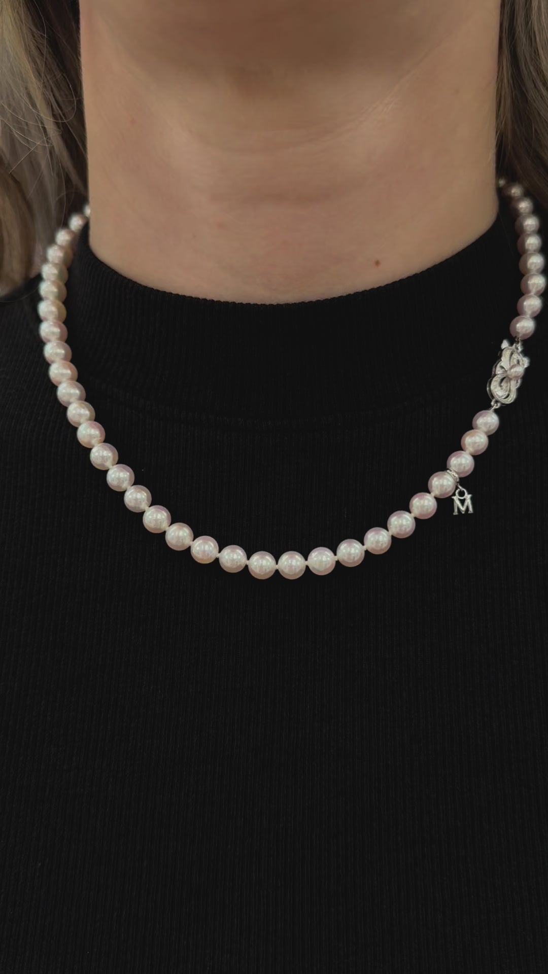 Mikimoto 6.5mm Pearl Necklace 18K White Gold