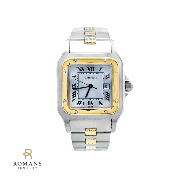 Cartier Santos Carree Godron Watch 18K Yellow & Stainless Steel